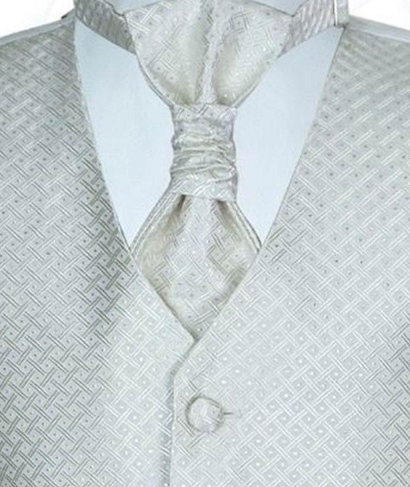 Boys & Men Waistcoat Cravat Hanky Set - Ivory