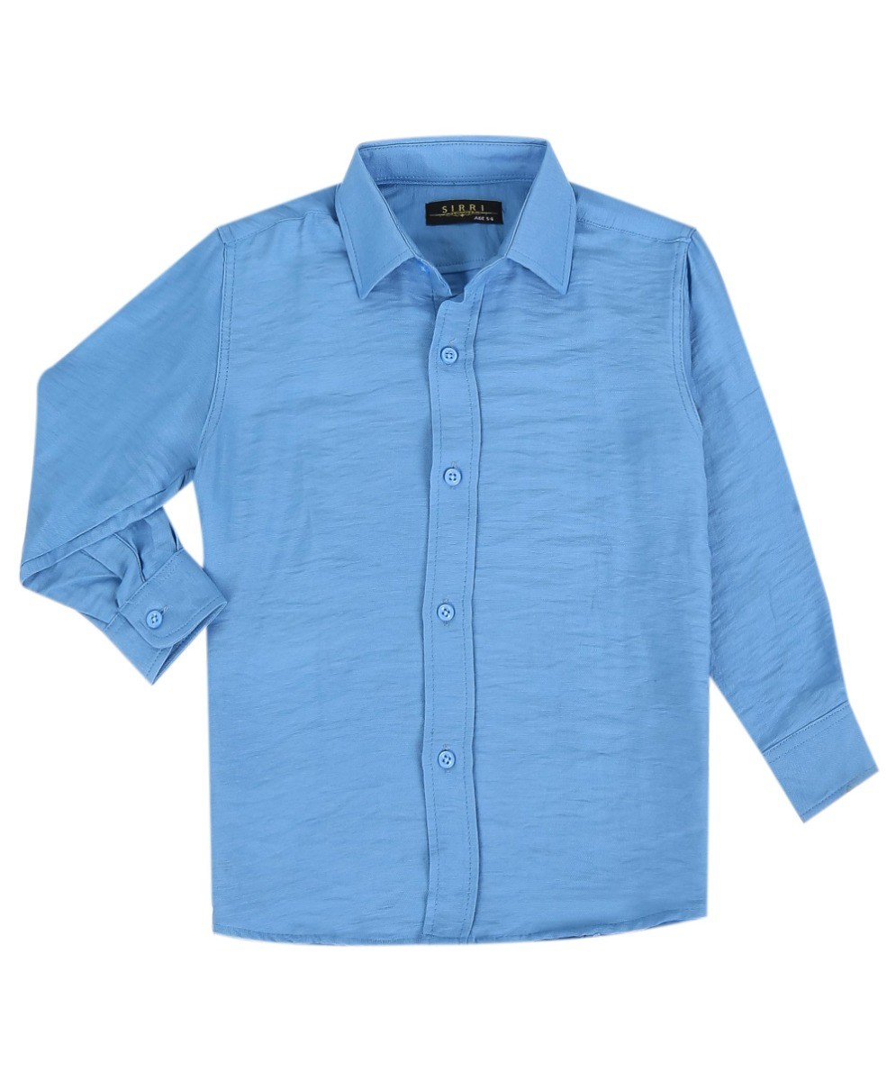 Boys Cotton Linen Classic Collar Shirt