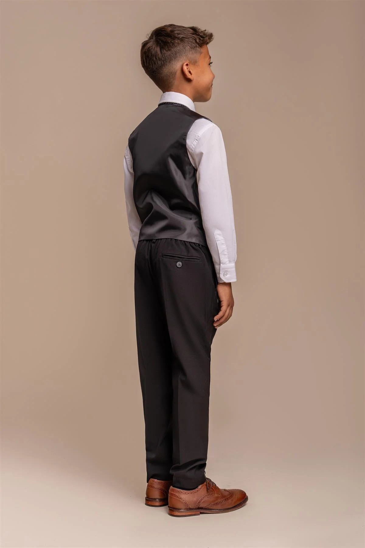 Boys Slim Fit Formal Black Suit - MARCO