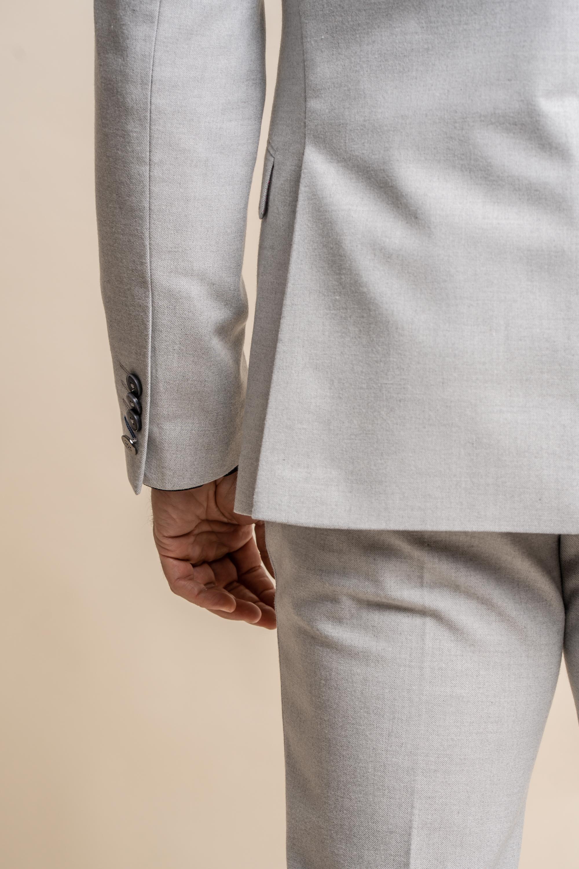   Men's Tweed Slim Fit Formal Suit Jacket - FURIOUS Ivory