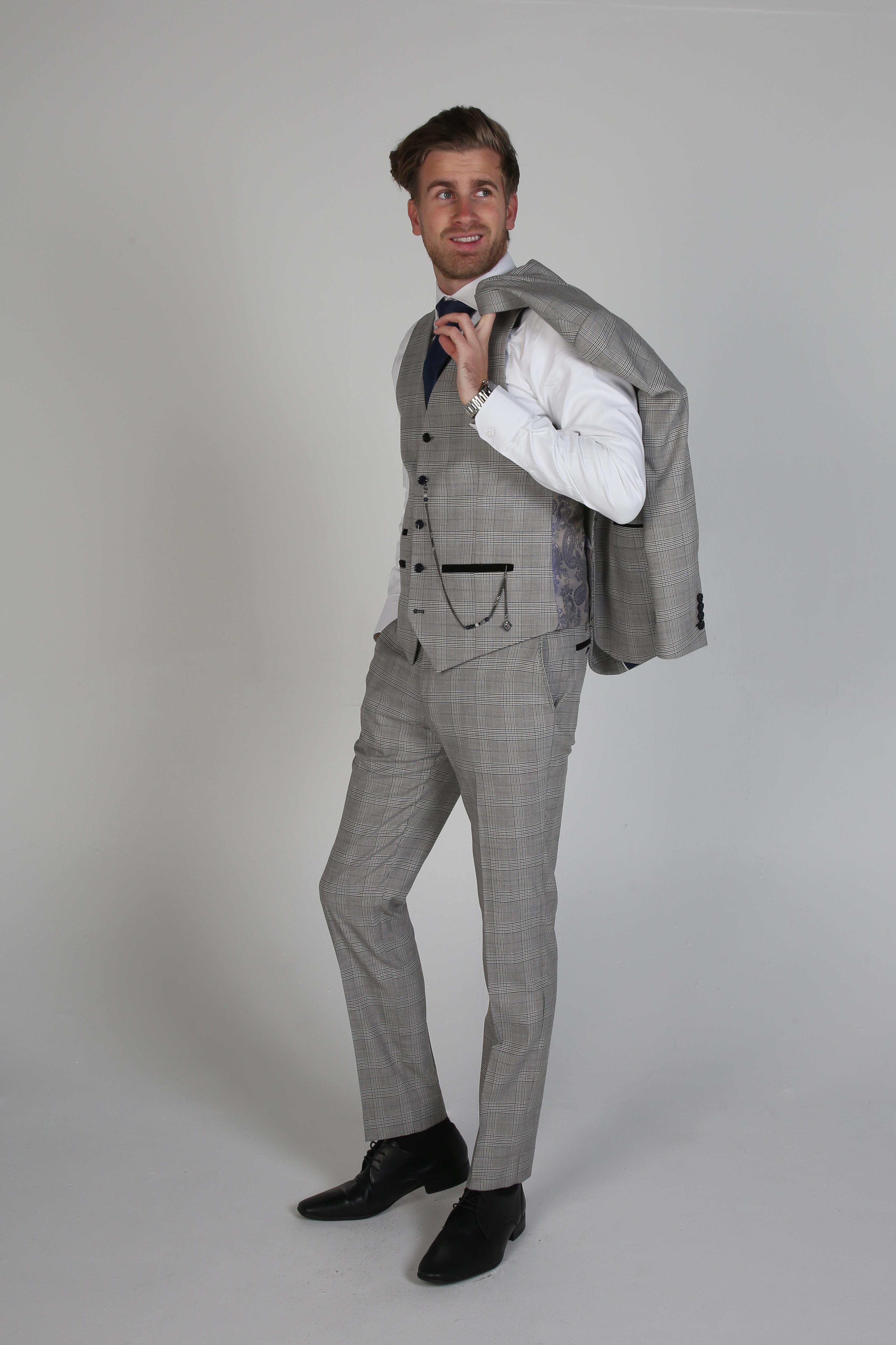 Men's Tweed Check Formal Waistcoat - HUGO