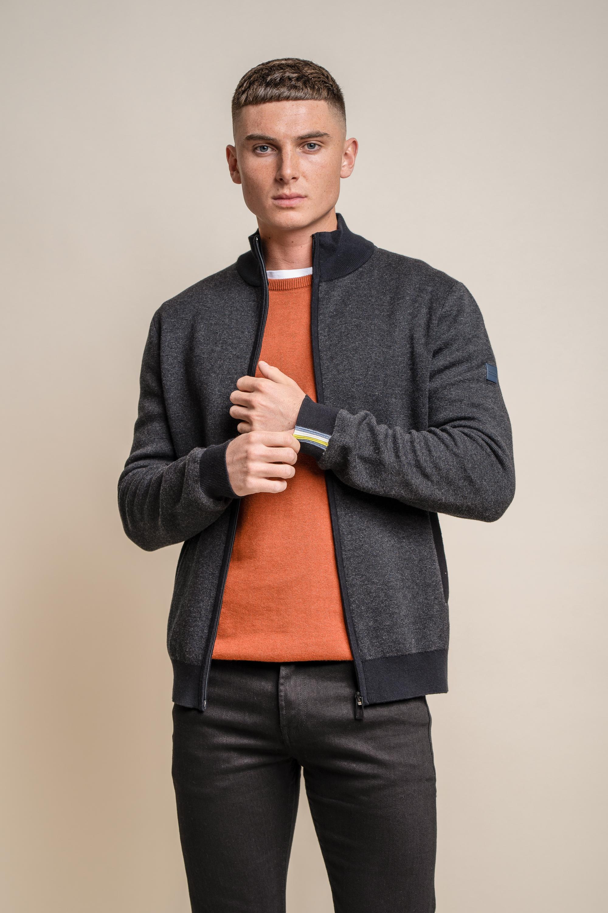 Men's Knitted Cotton Slim Fit Jacket - ARTEGA