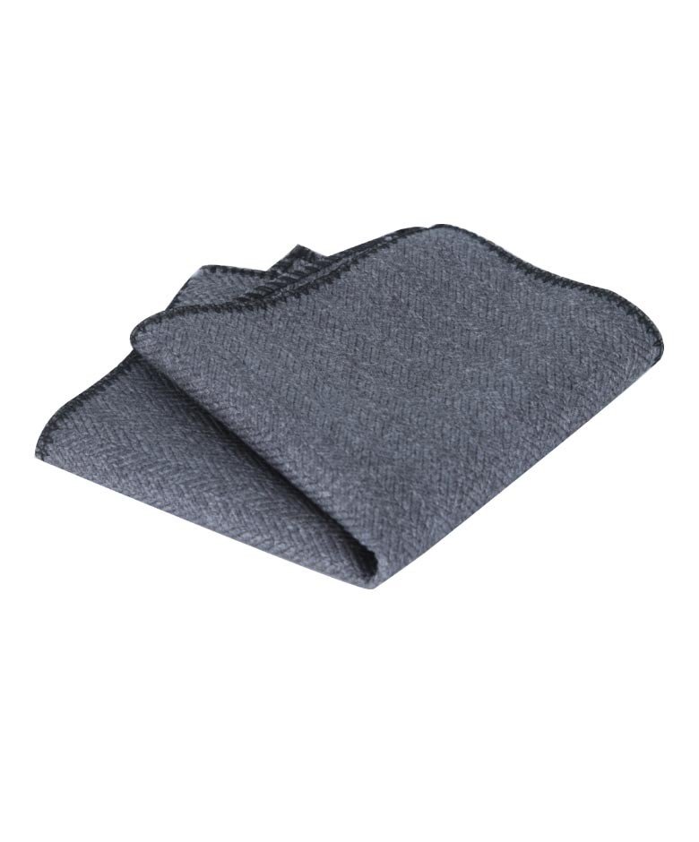 Boys & Men's Herringbone Tweed Pocket Handkerchief - Grey