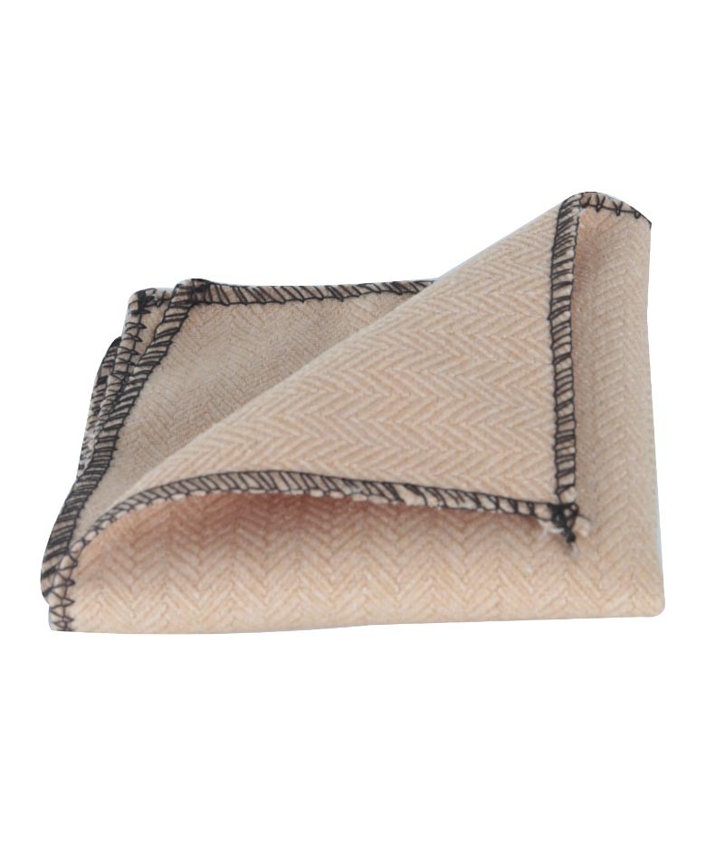 Boys & Men's Herringbone Tweed Pocket Handkerchief - Beige