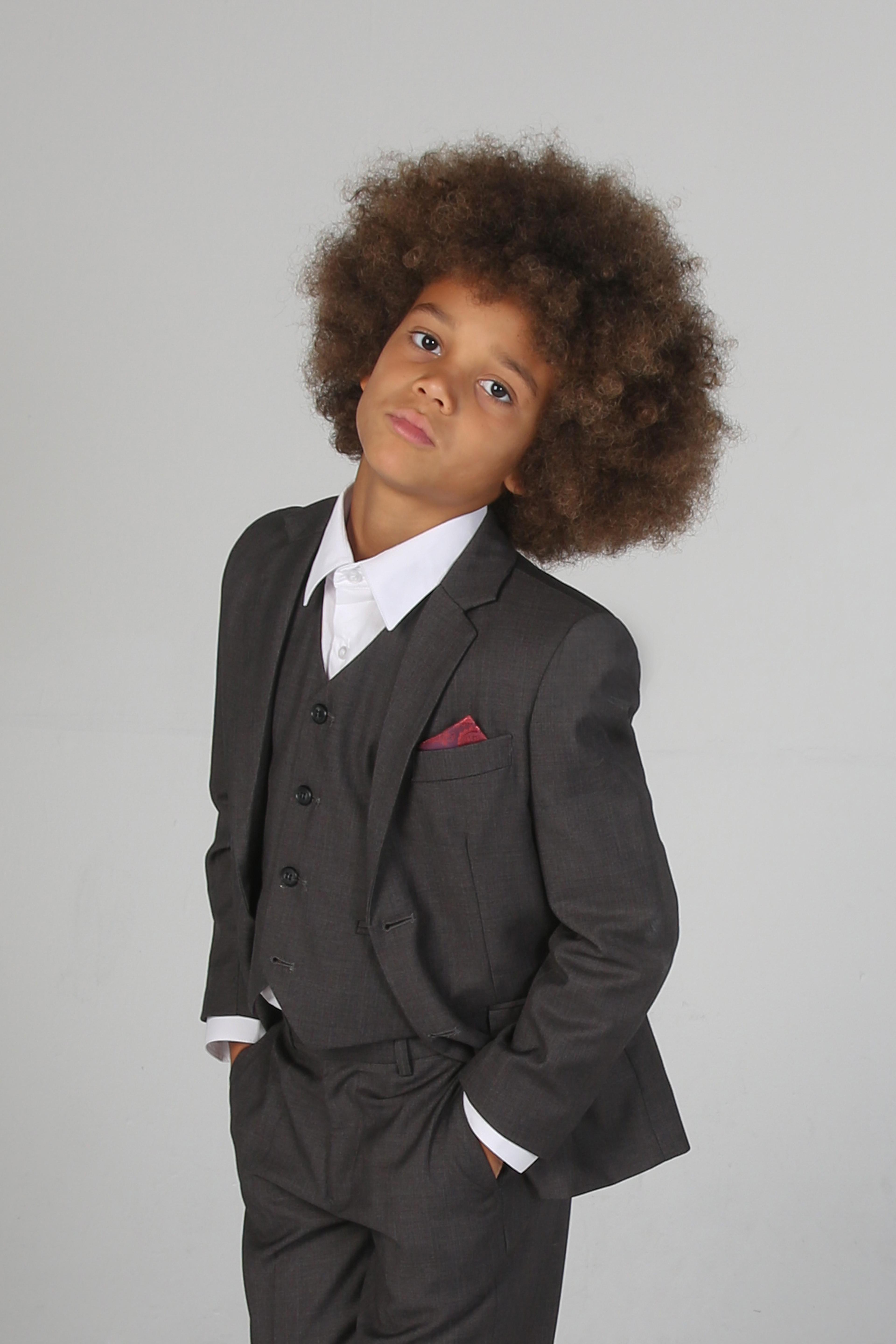 Boys Tailored Fit Formal Suit- CHARLES Charcoal