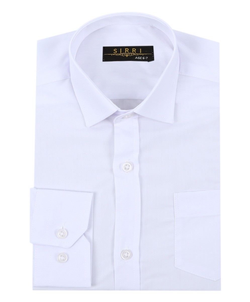 Boys Classic Collar Long Sleeve Shirt - White
