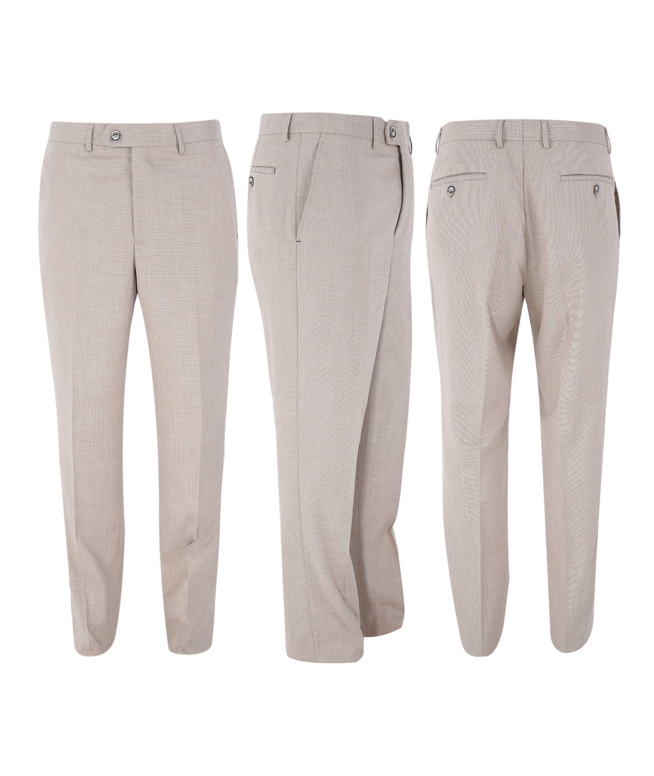 Men's Linen Formal Trousers- SANDOM Beige - Beige