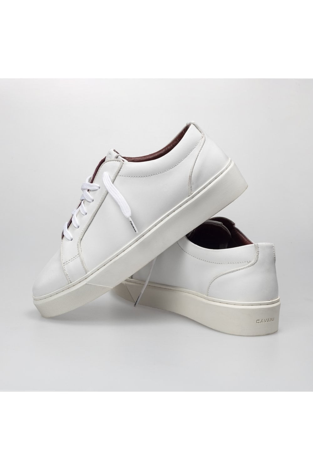 Men's Thick Rubber Sole Lace Up Sneakers - White