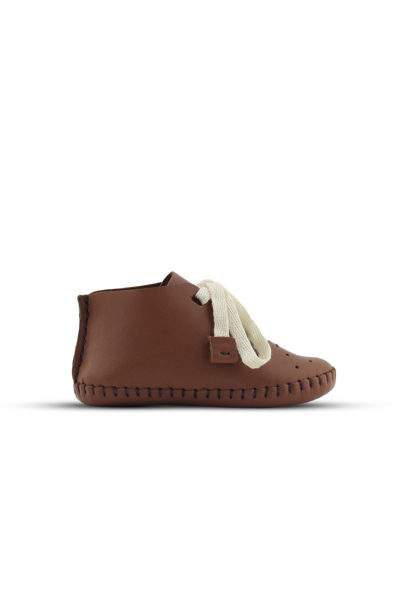 Baby Boys Pre-Walker Genuine Leather Soft Sole Crib Shoes - Tan Brown