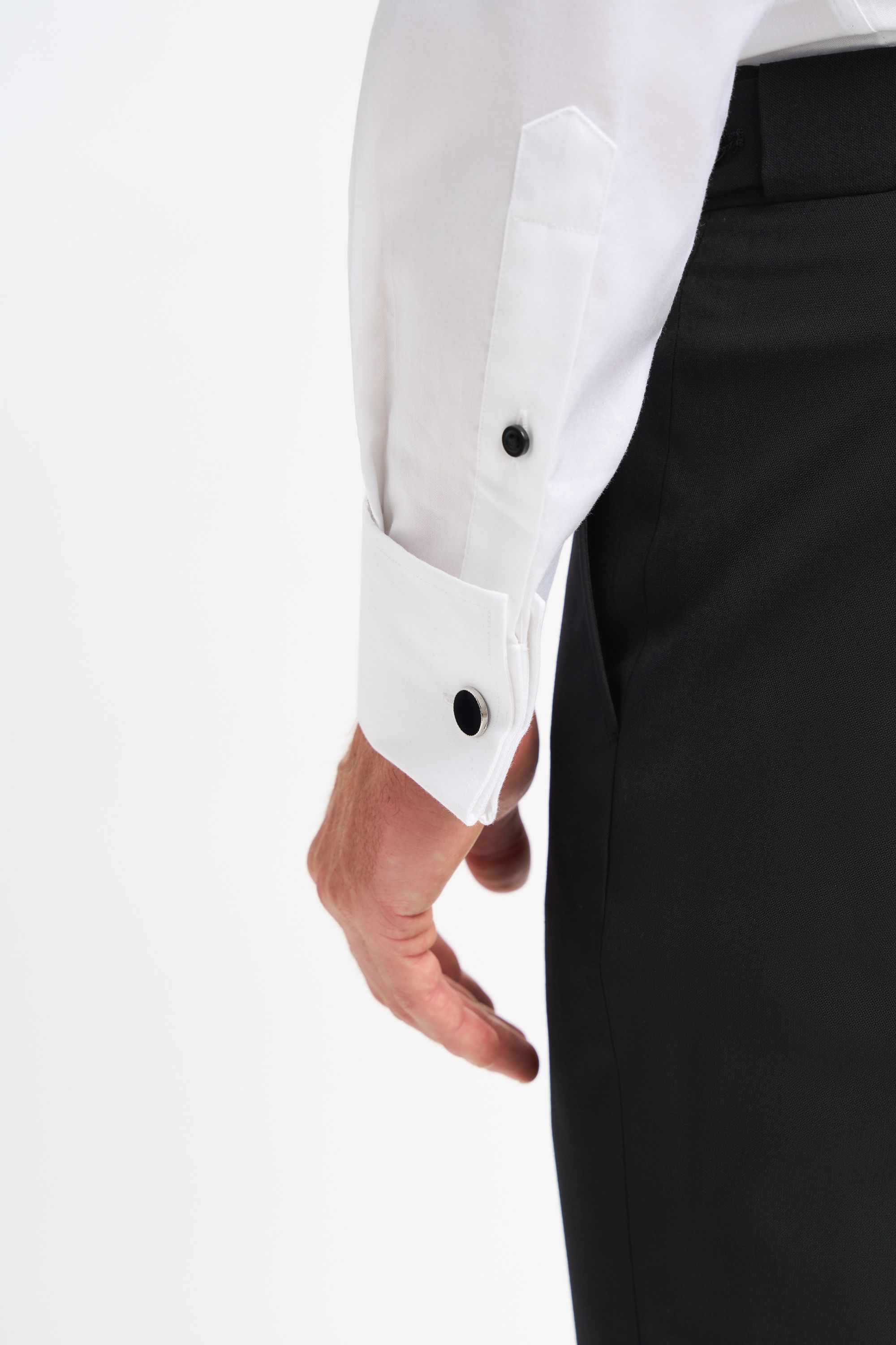 Men’s White Classic Collar Button-Up Cotton Cufflink Shirt - Havana 