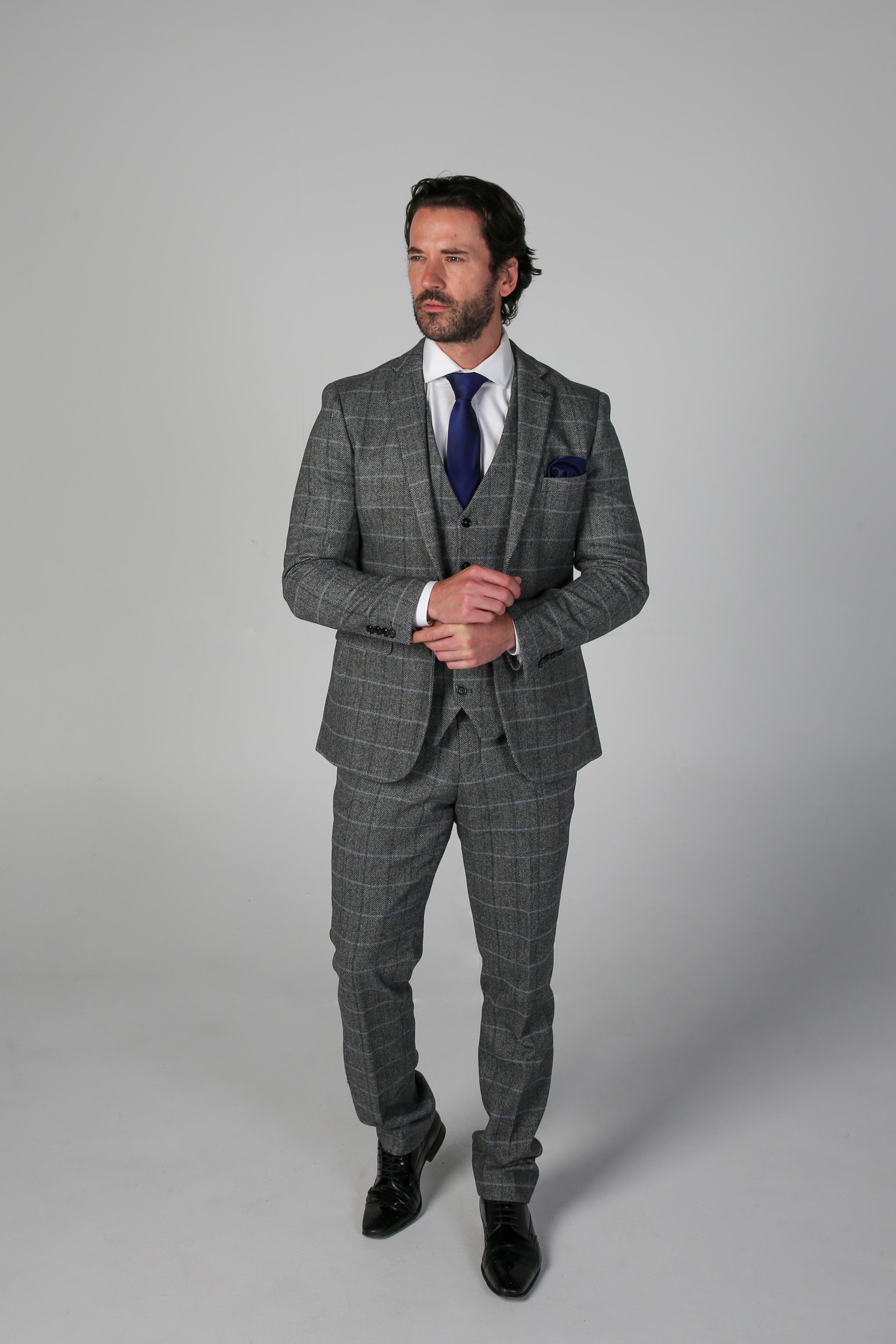 Men's Tweed Retro Windowpane Formal Suit - HARRIS