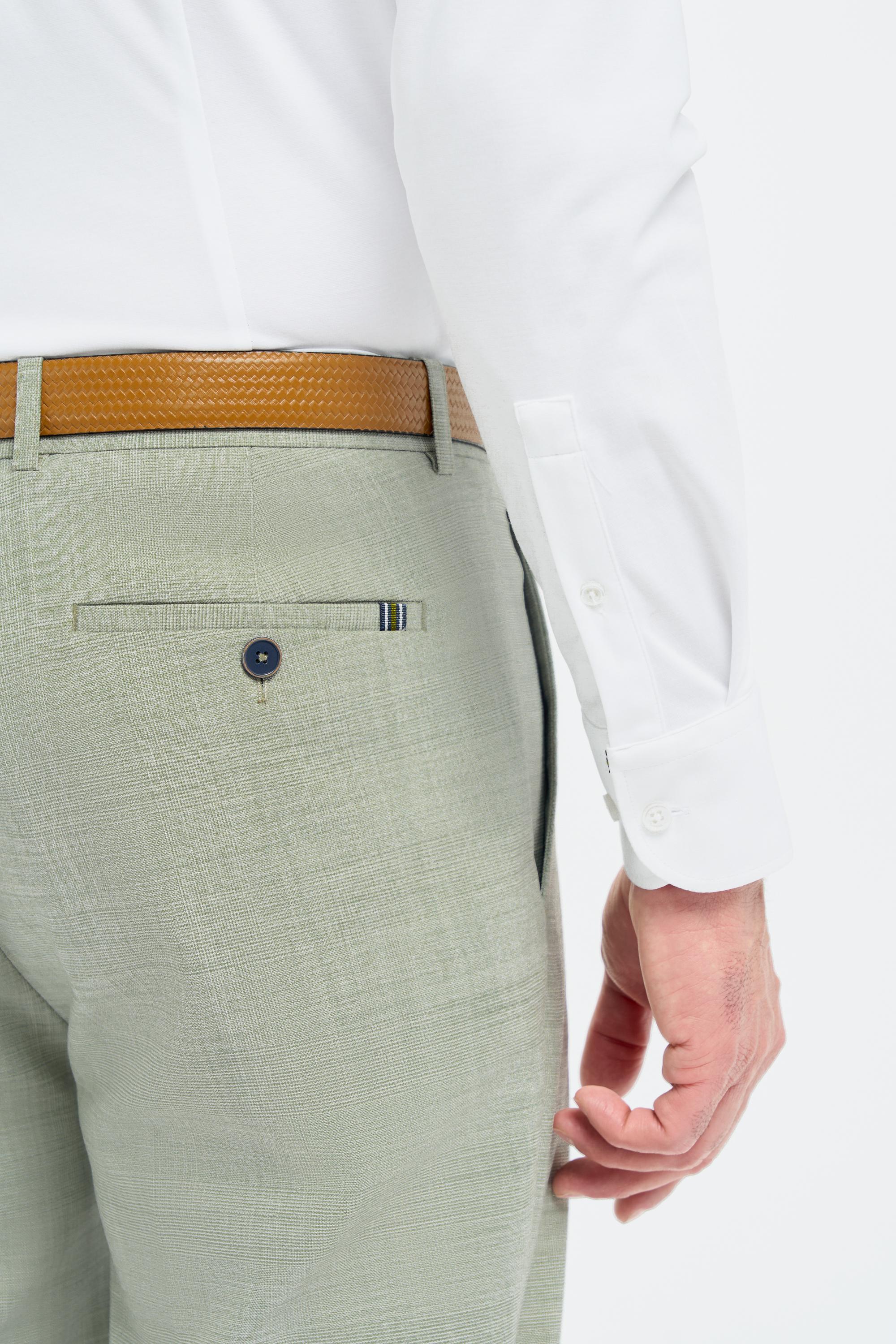 Men’s Sage Green Textured Trousers - Camden