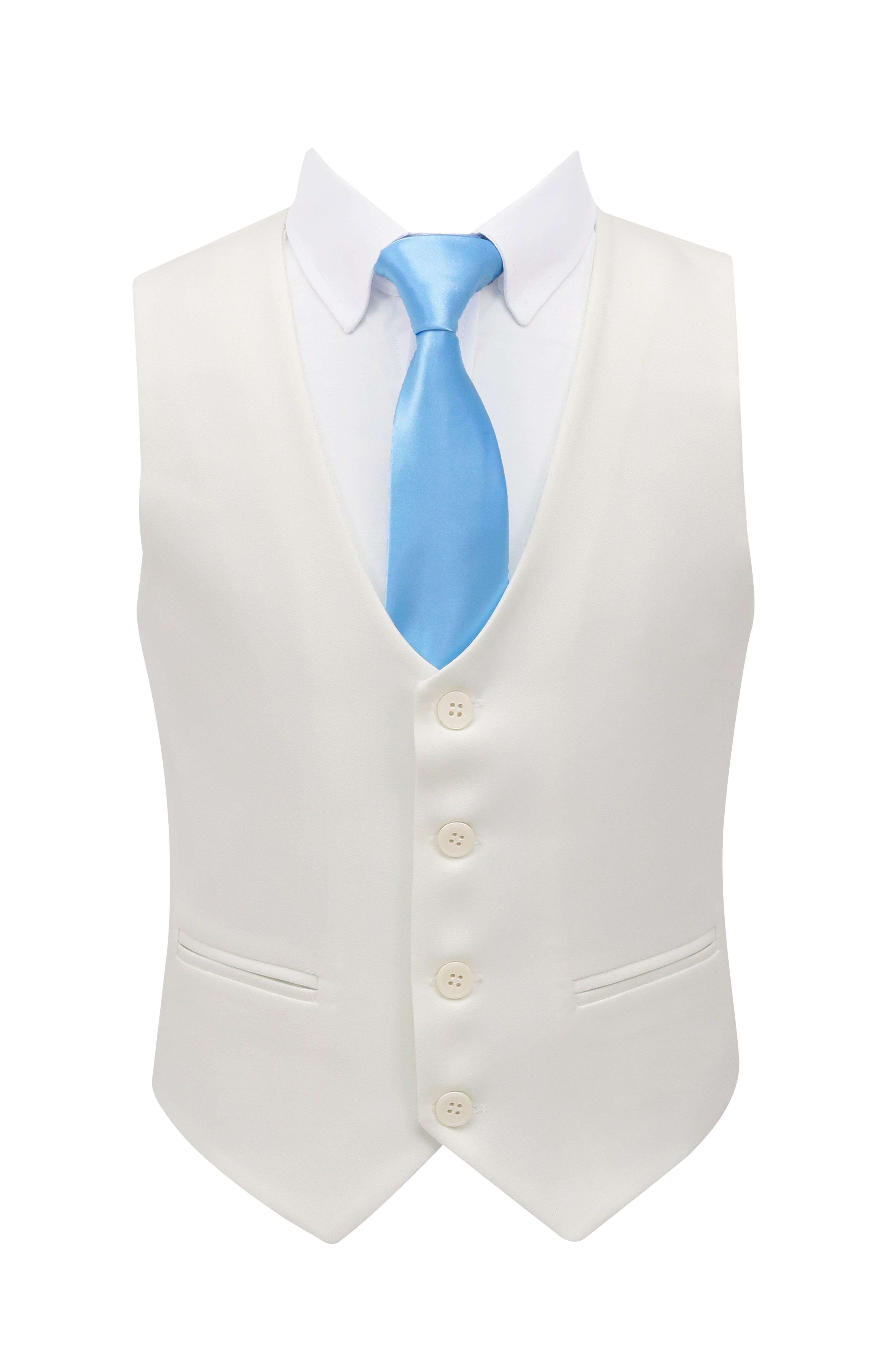 Boys 6 Piece Communion Tailored Fit Suit Set - White
