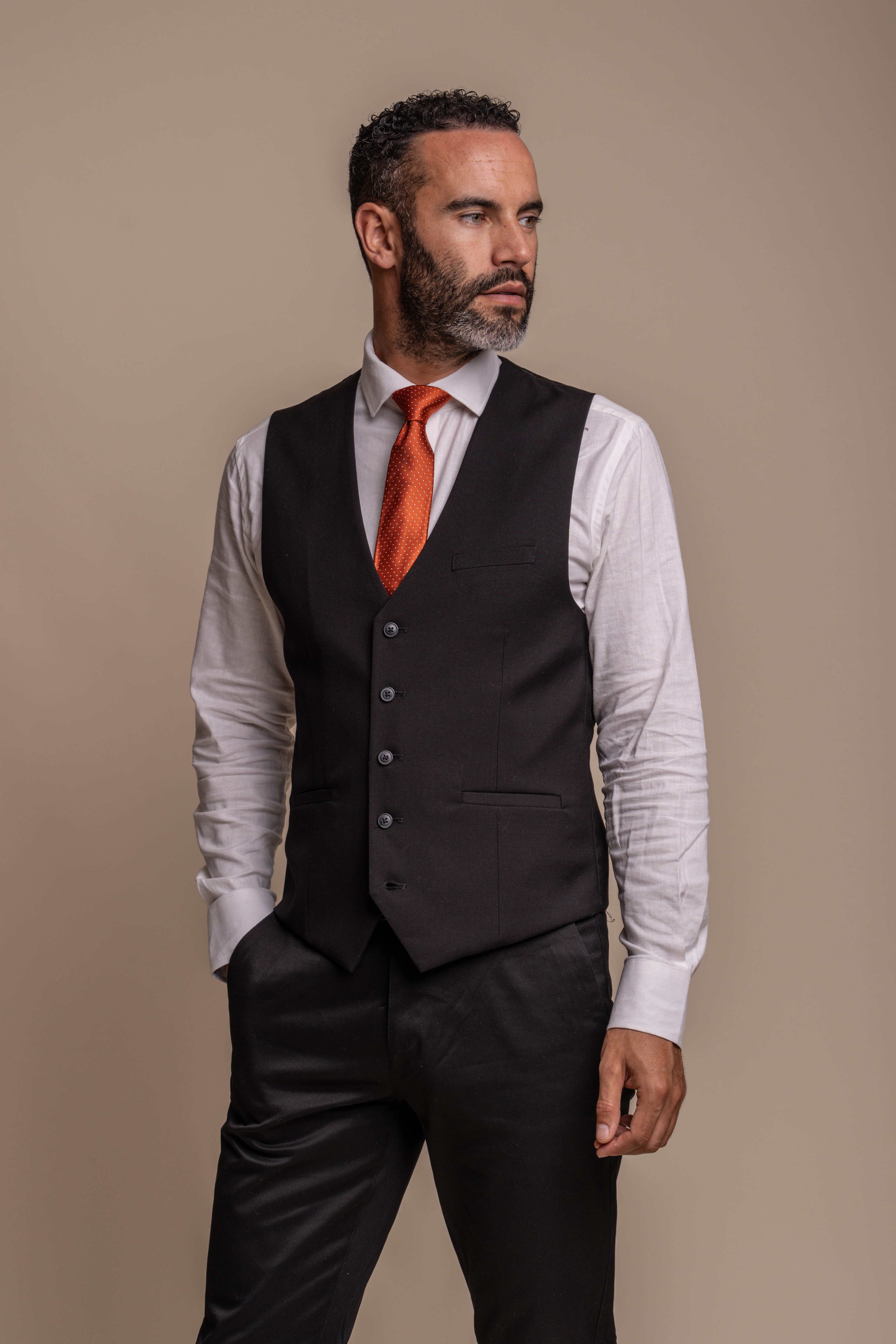 Men's Grey and Black Check Slim Fit Suit - Combined Set