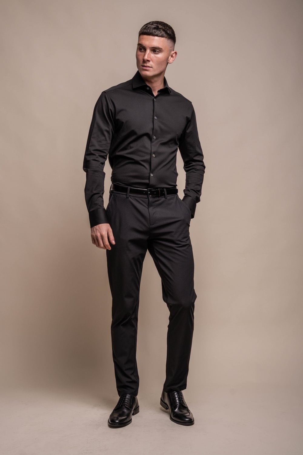 Men's Cotton Slim Fit Long Sleeve Shirt - ASHLEY