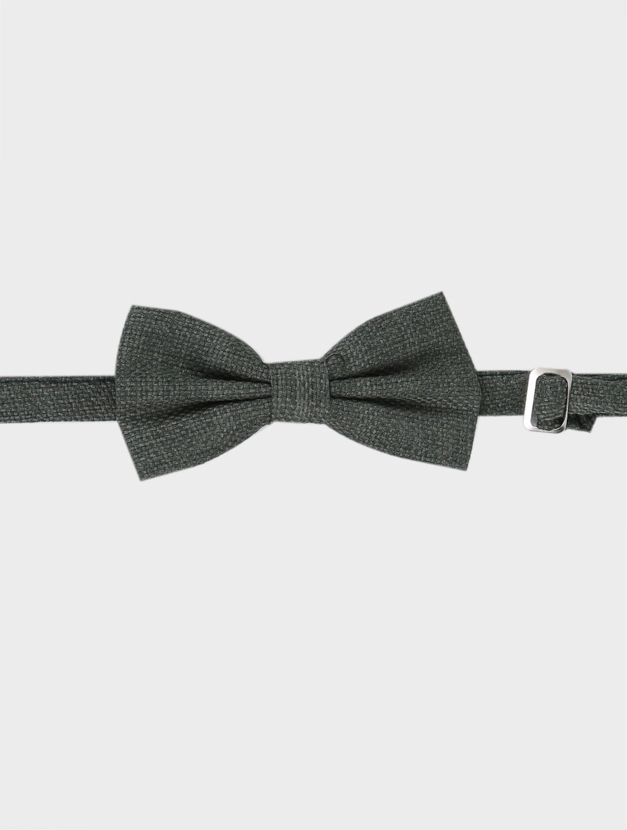 Boys & Men's Tweed Windowpane Check Bow Tie Set - Green