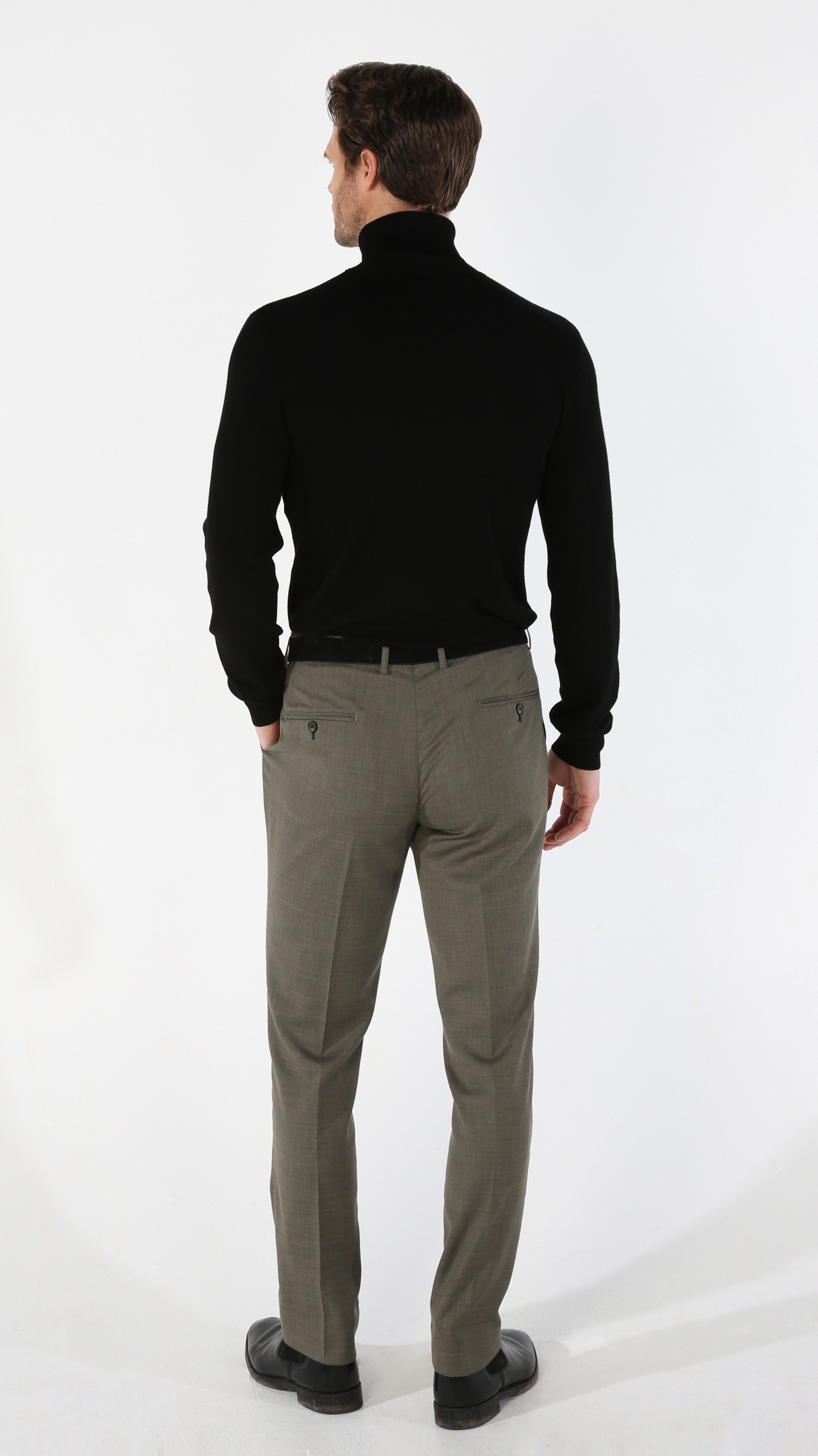 Men's Tailored Fit Plaid Suit Trousers - KURT - Sage Green