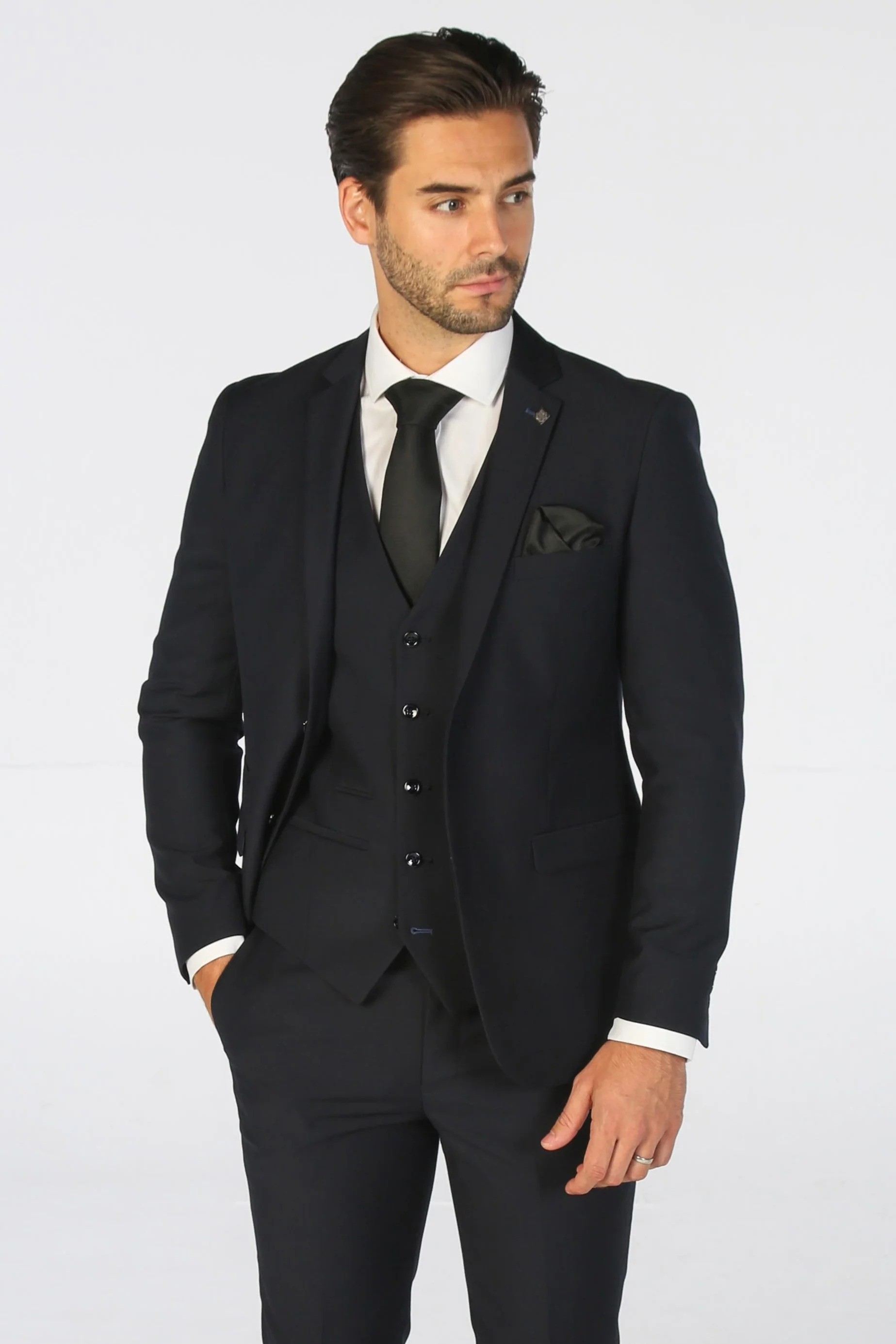 Men's Tailored Fit Navy Suit - PARKER