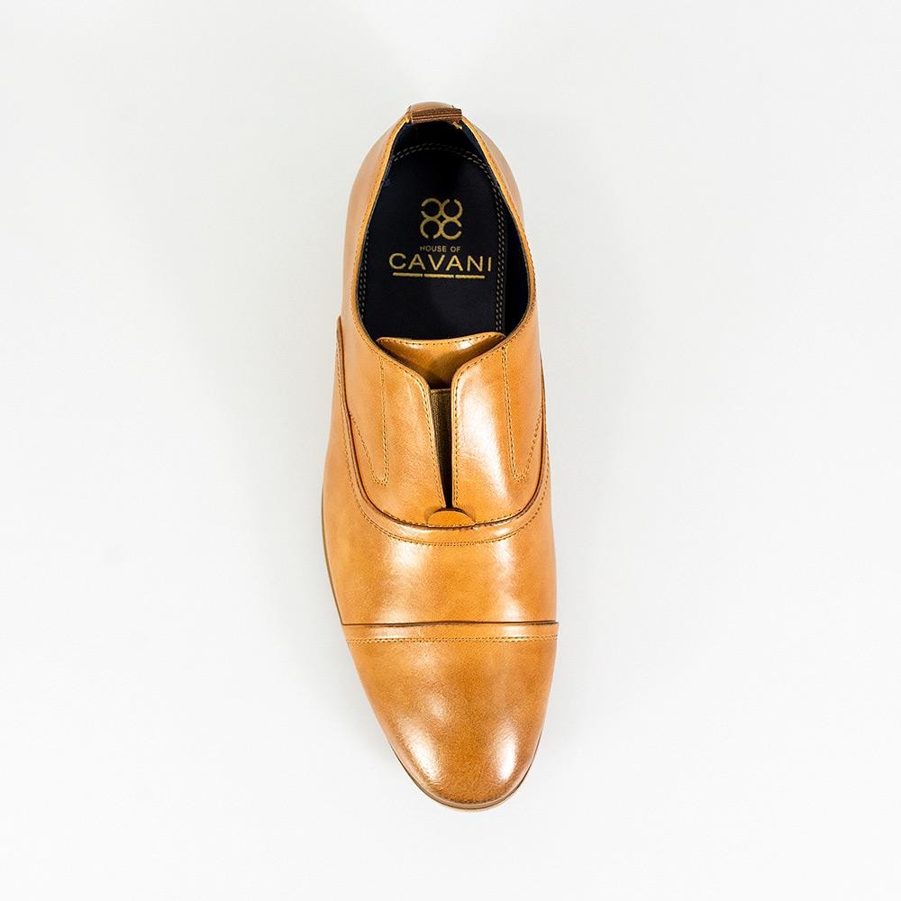 Men's Slip On Loafer Leather Shoes - CARLOTTA - Tan Brown