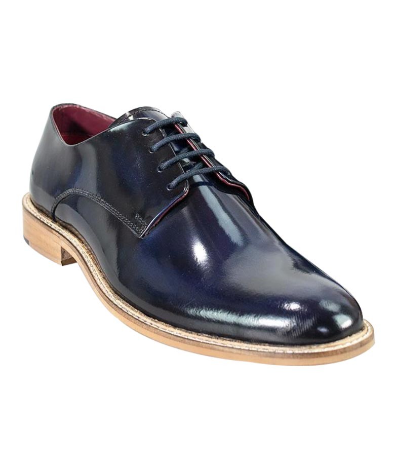 Men's Patent Leather Derby Shoes - FOXTON