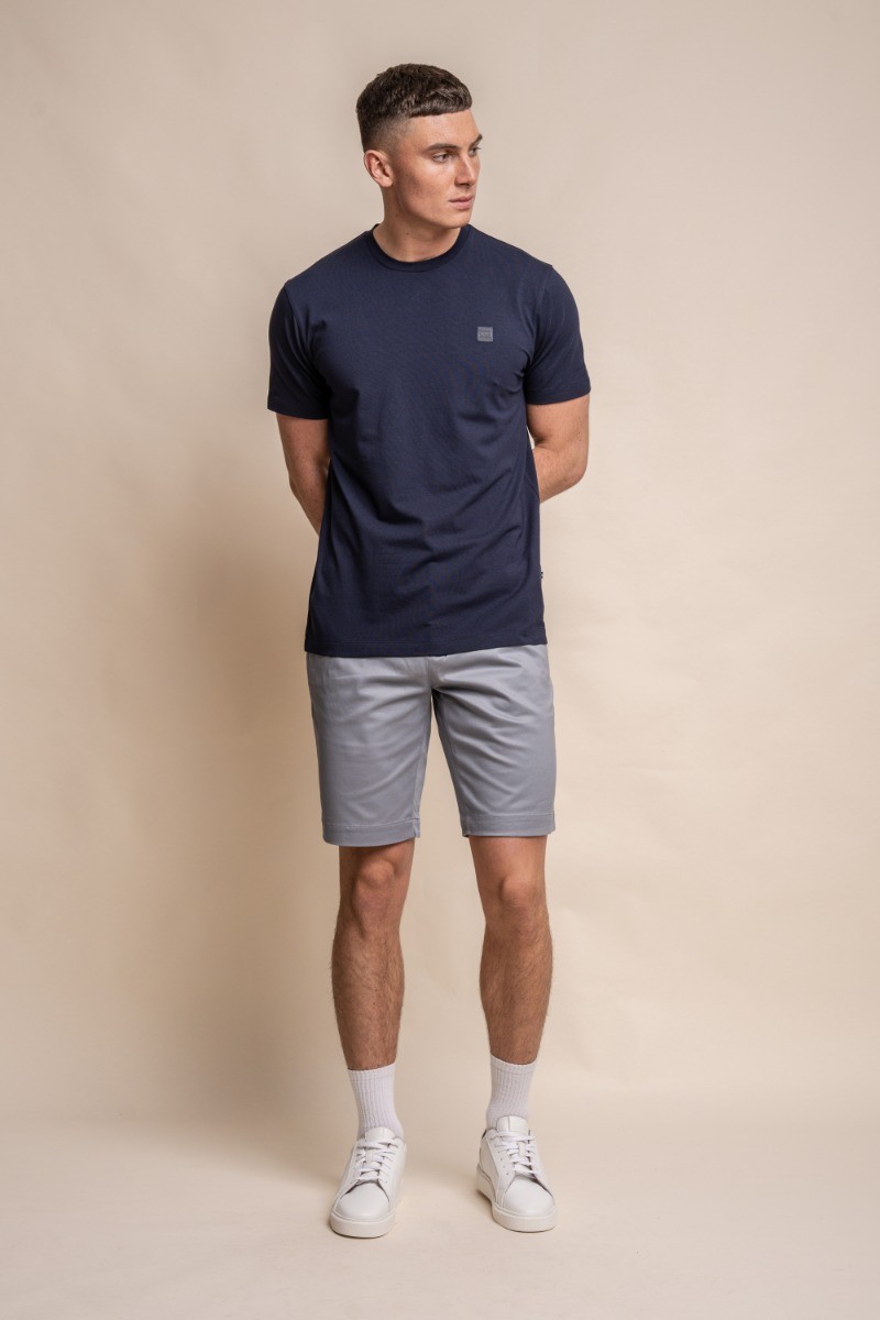 Men's Cotton Casual Slim Fit Chino Shorts - DAKOTA - Grey