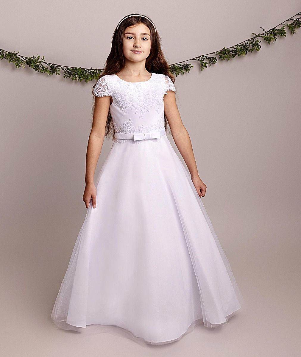 Girls Communion White Lace Dress - BILLIE