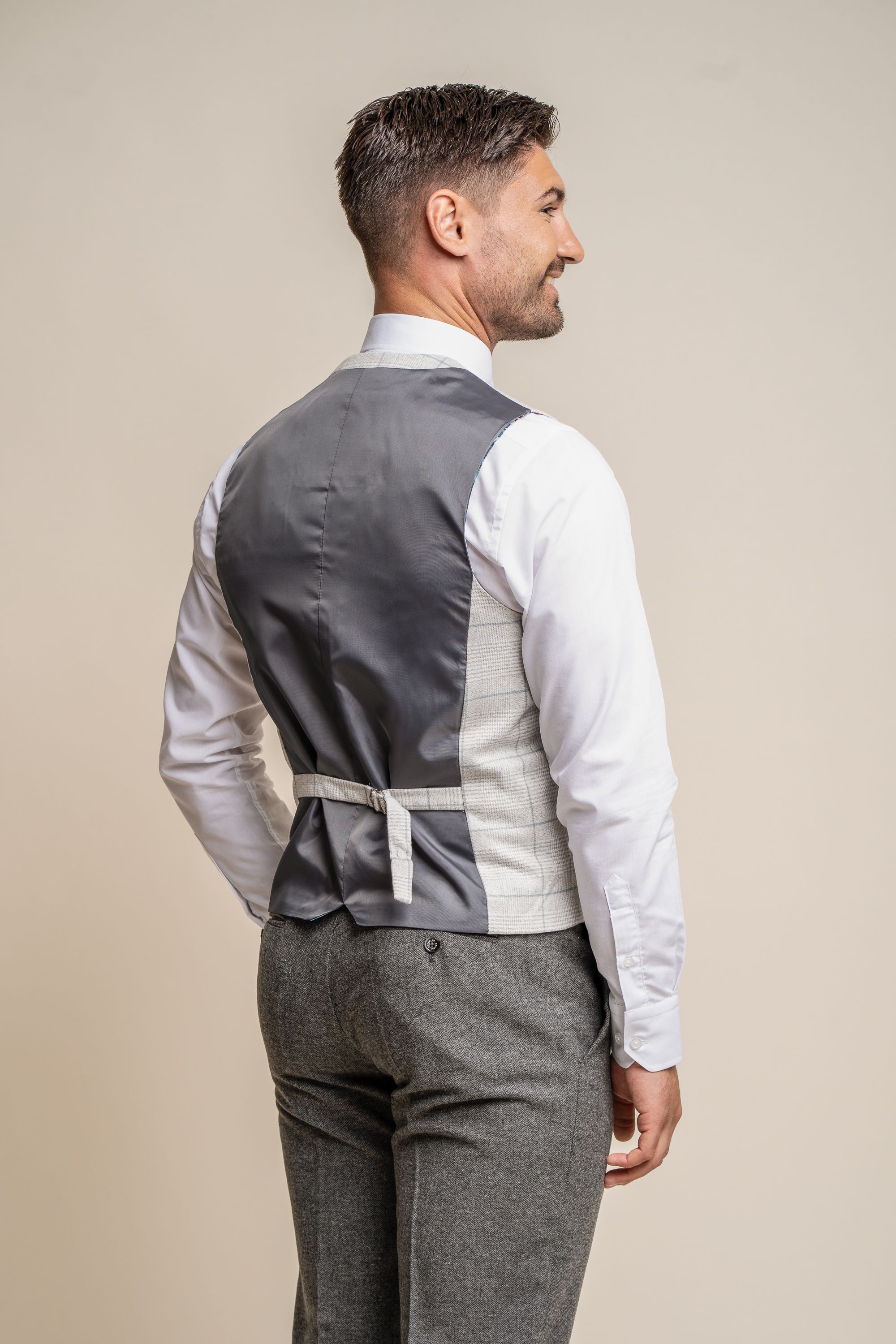 Men's Herringbone Suit with Double-breasted Waistcoat - Combined Set Martez Radika