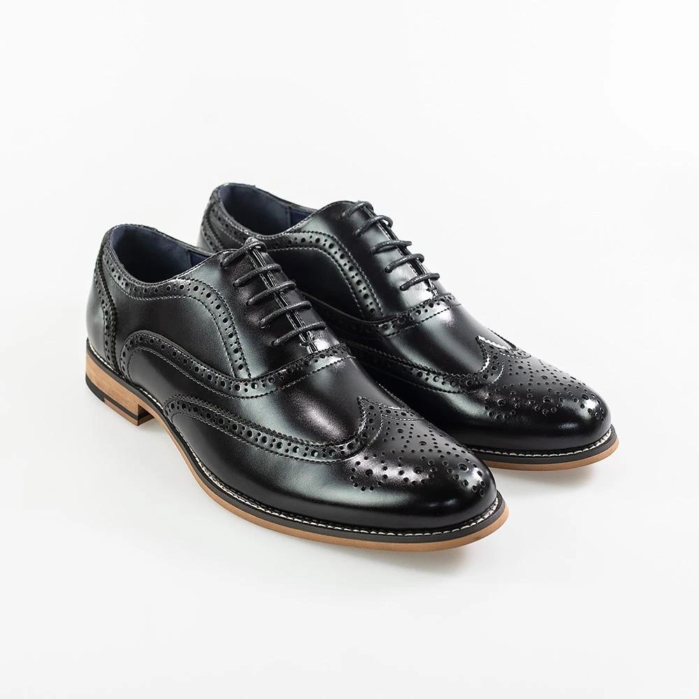 Men's Lace Up Leather Brogue XL Big Size Shoes - Oxford 