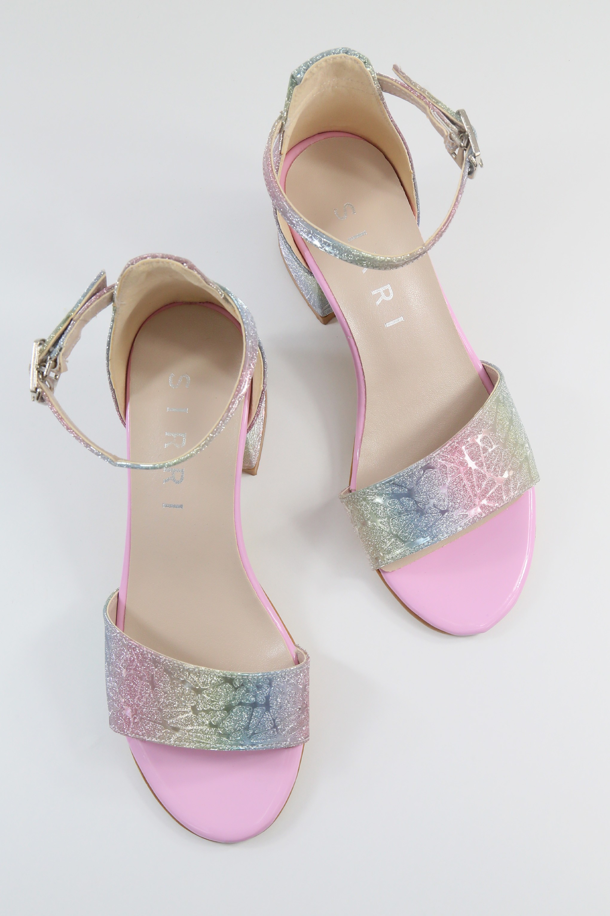 Girls Rainbow Patterned Block Heel Sandals - JENNY