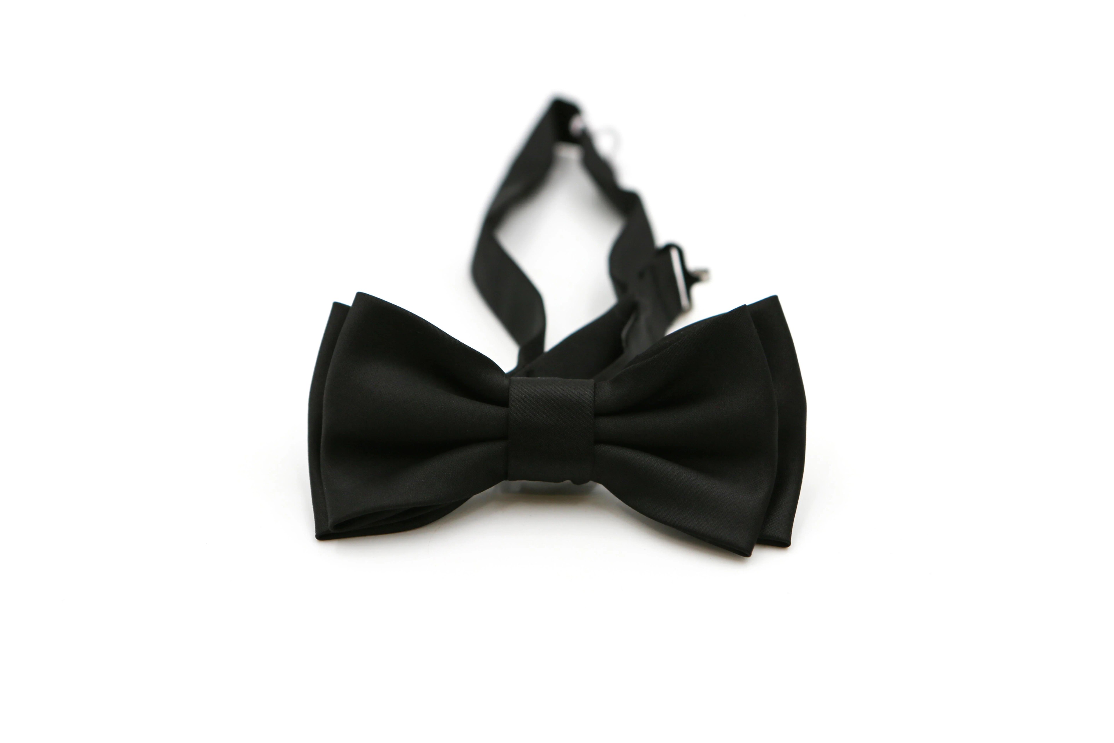 Men's Black Bow Tie & Cufflinks Set