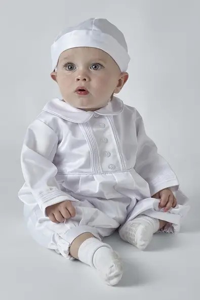 Baby Boy Christening Baptism Romper Set- MICHAEL