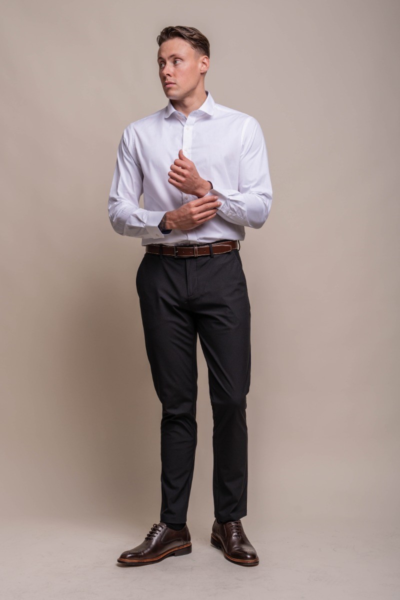 Men's Round Collar Cotton Slim Fit  Formal Shirt