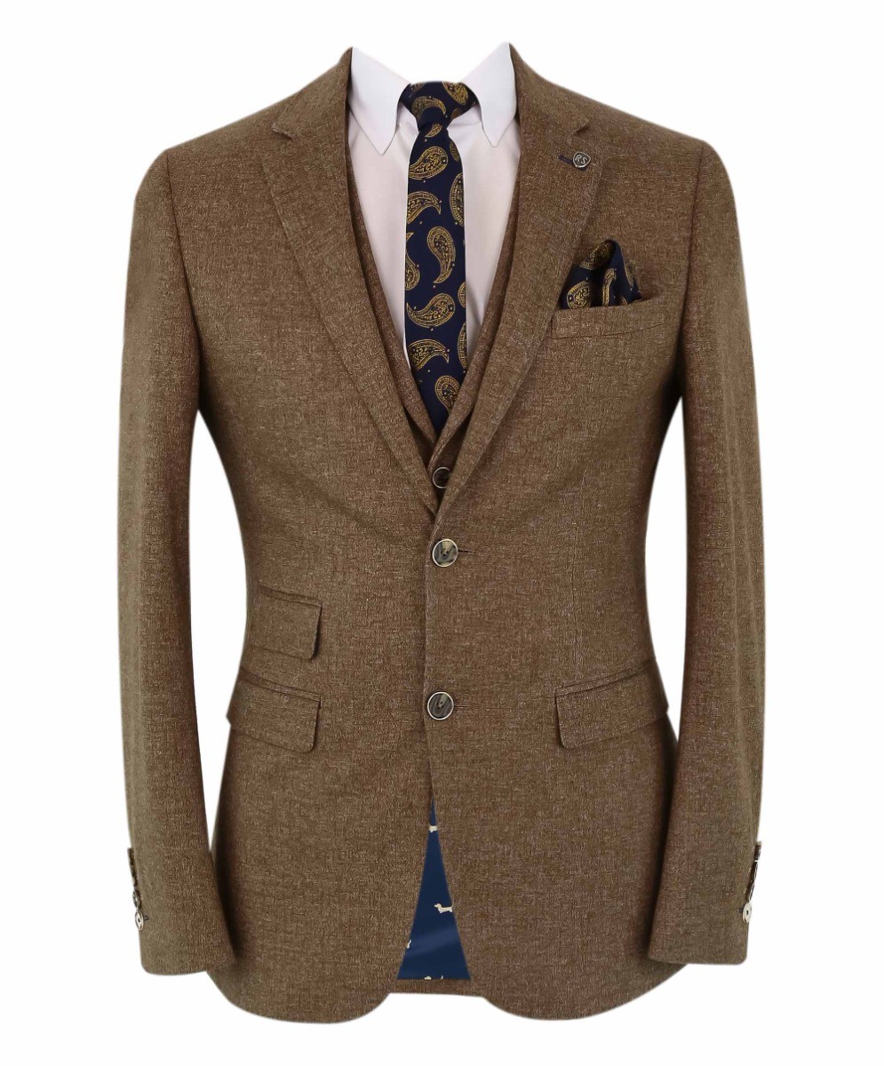 Men's Twee-like Suit Jacket - NATHAN Brown