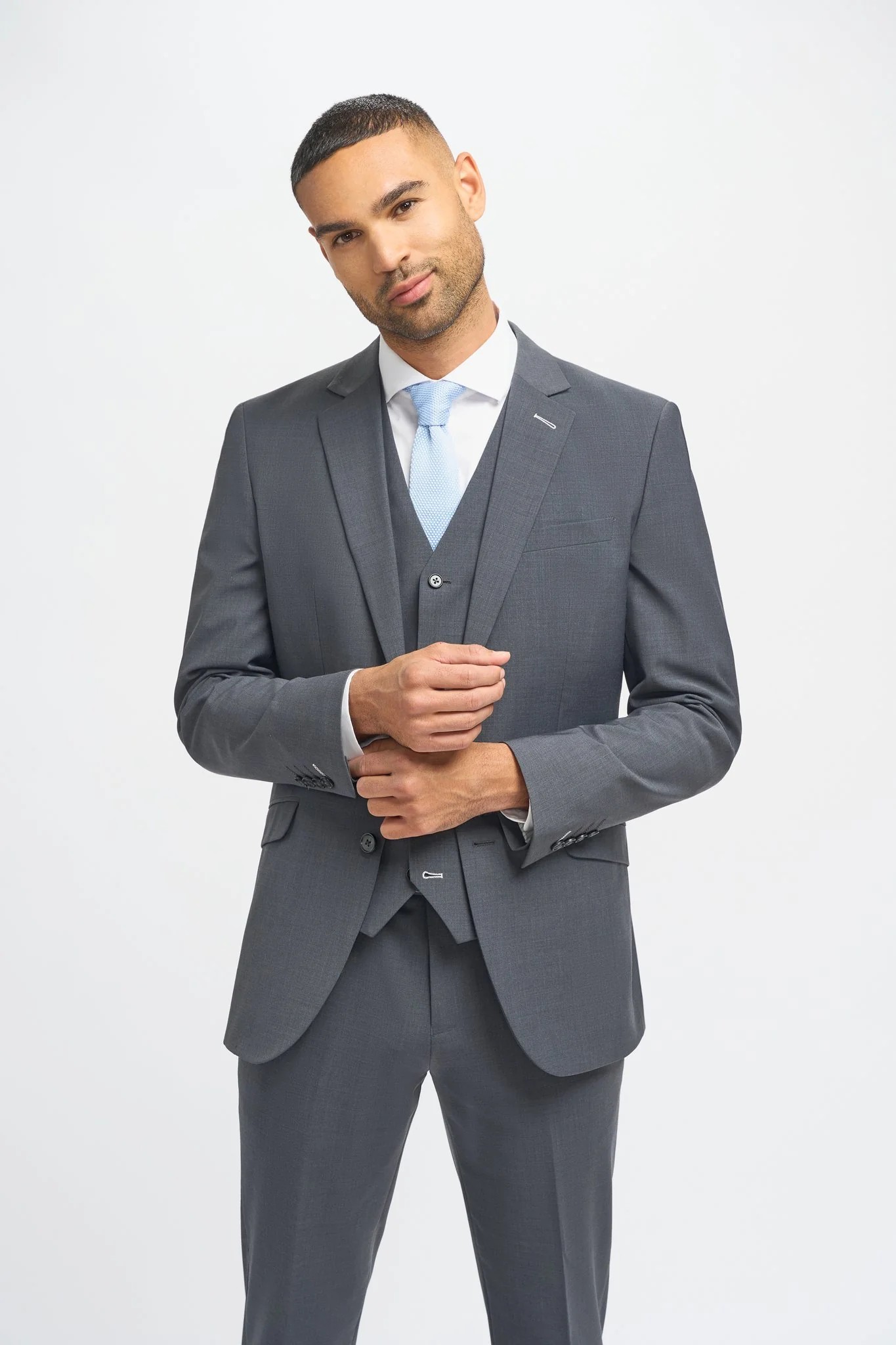 Men's Wool Blend Slim Fit Suit - BOND