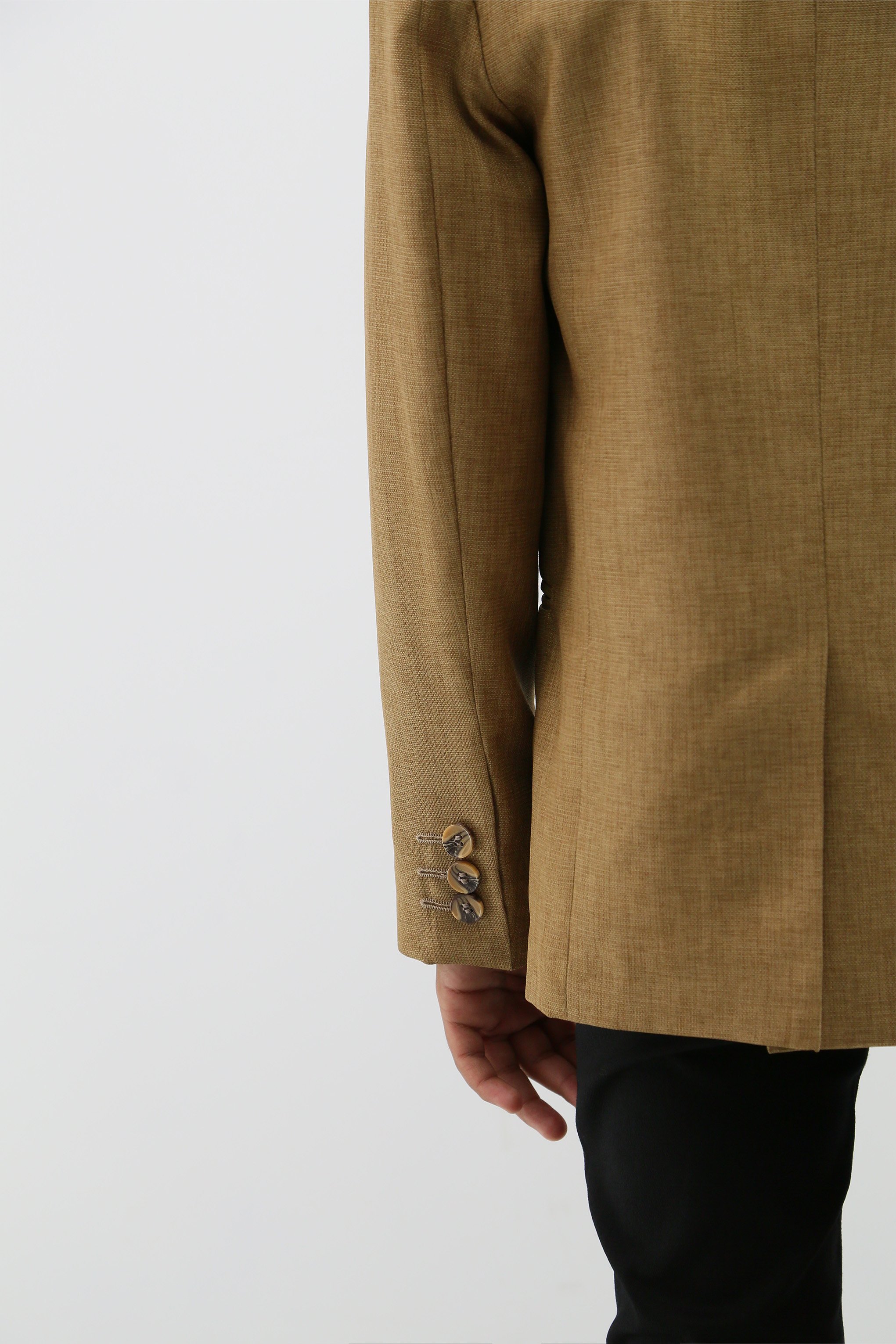 Boys' Formal Tan Brown Textured Blazer Jacket