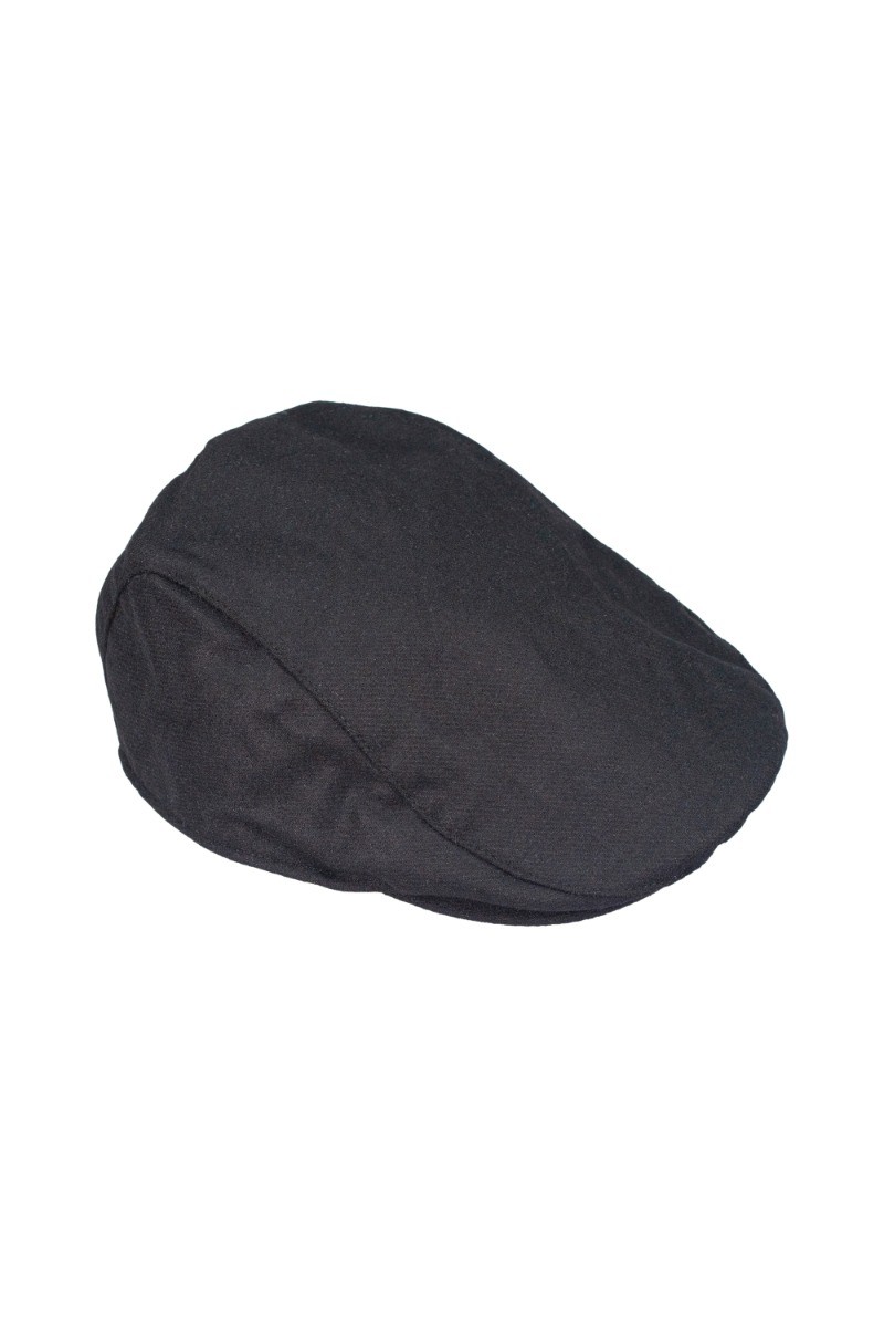 Men's Classic Wool Black Flat Cap
