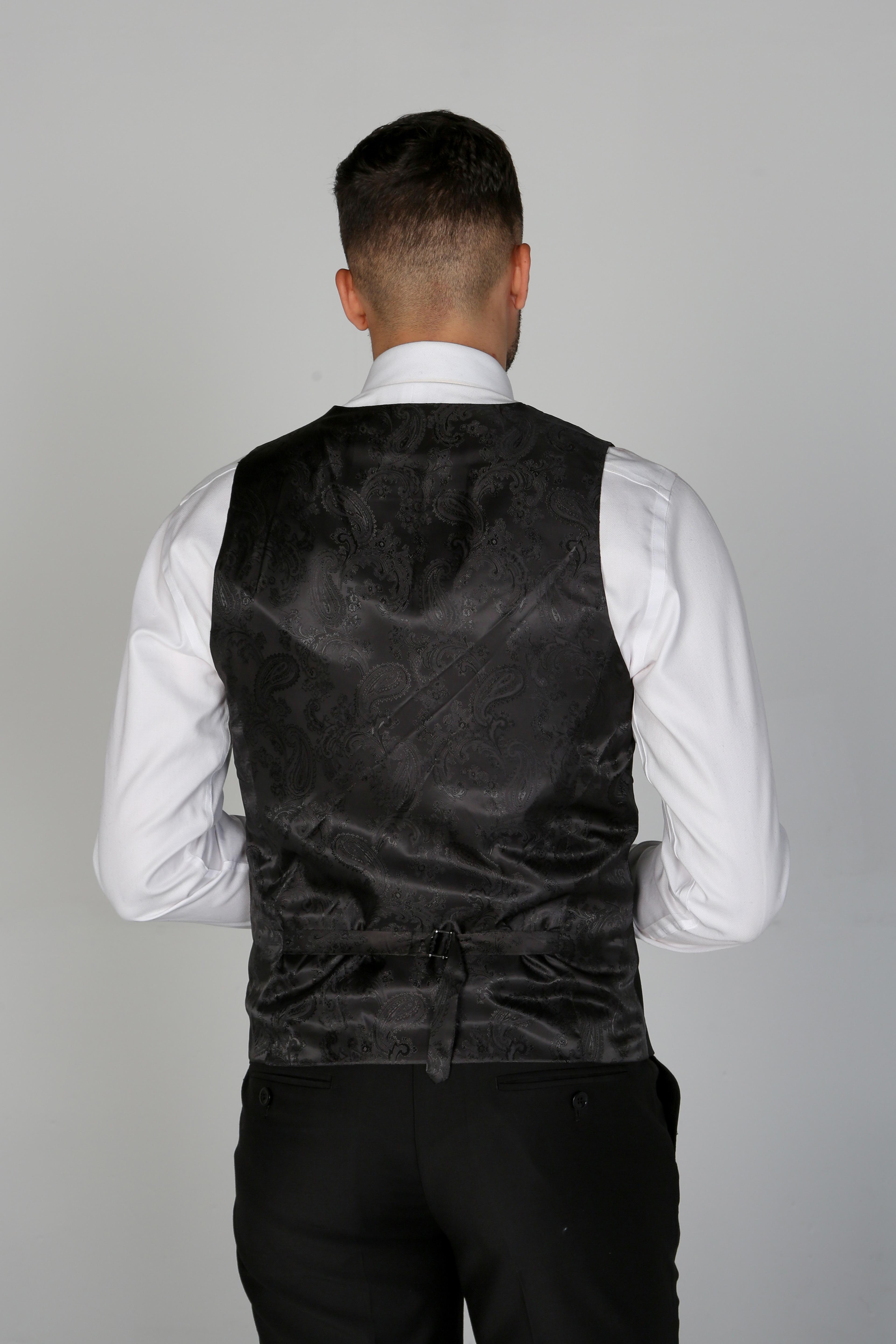 Men's Tailored Fit Black Suit - PARKER - Black