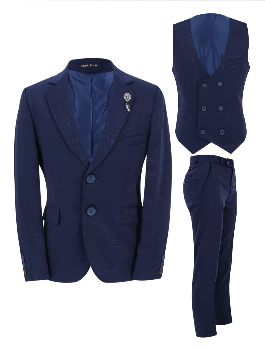 Boys Slim Fit Formal Suit - Royal Blue