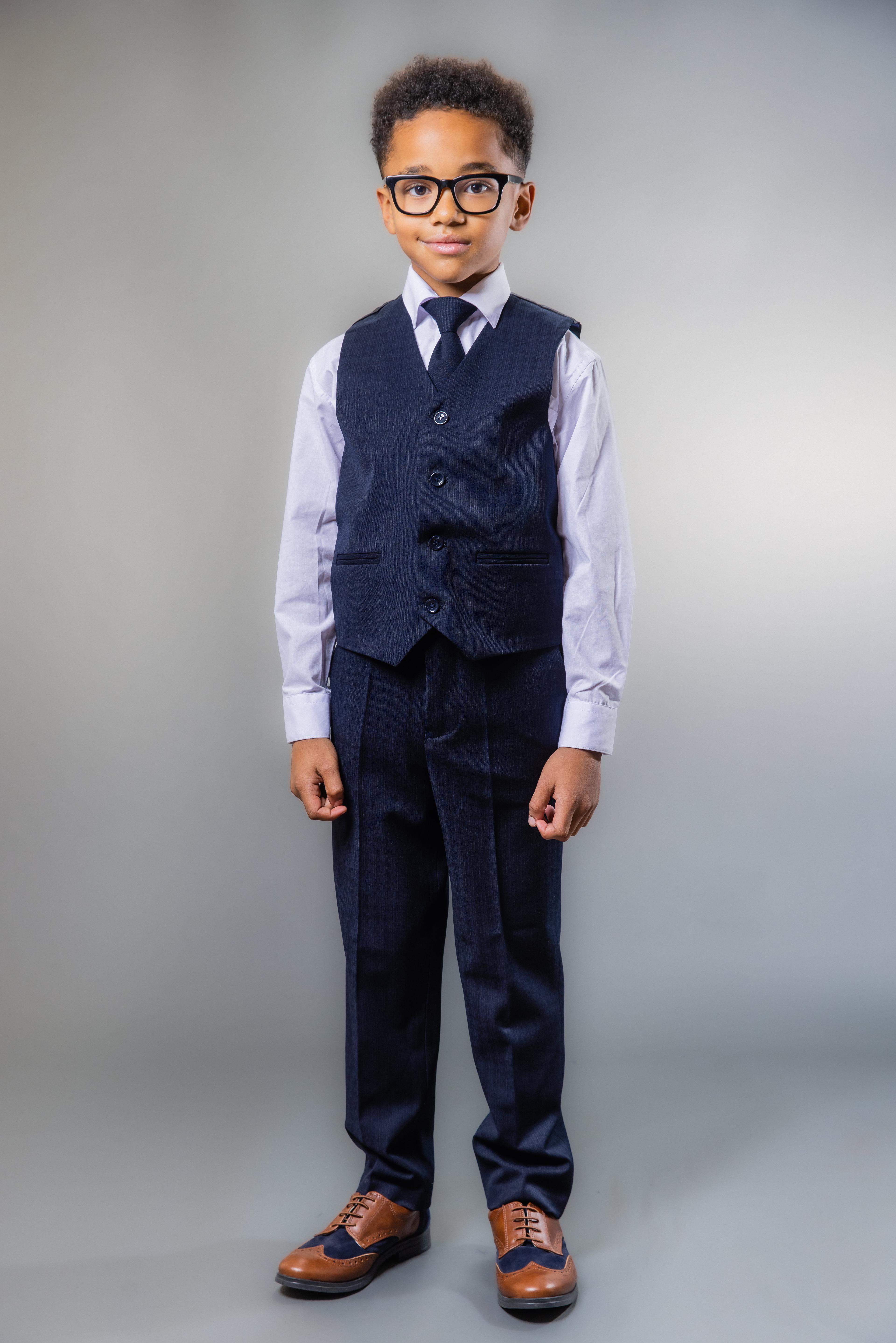 BoysTailored Fit Navy Husky Suit Set - IAN