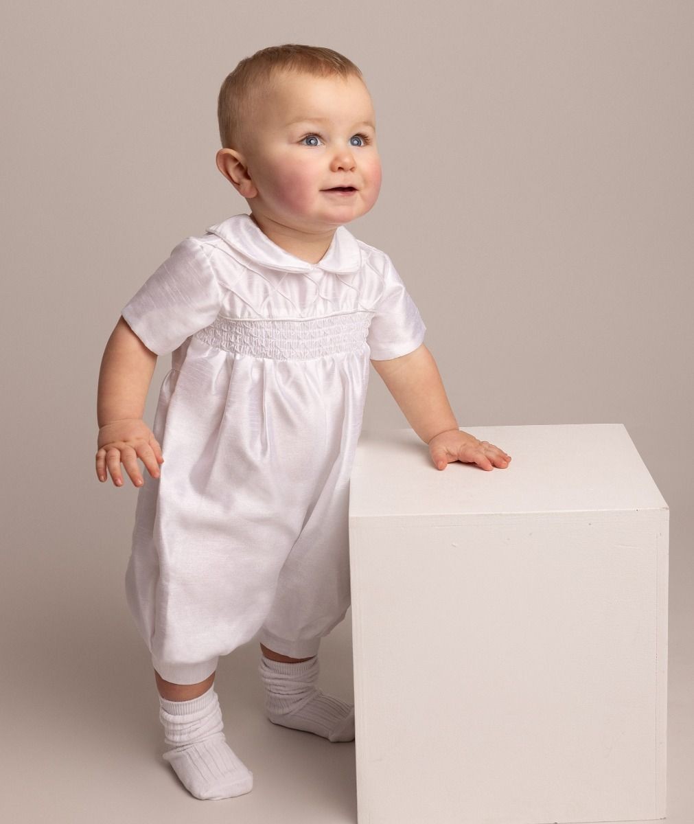 Baby boys Off White Christening Romper - Andrew