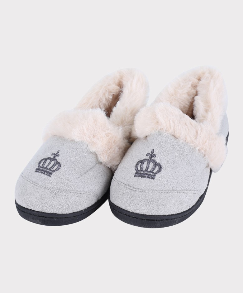 Boys Plush Comfortable Crown Slippers