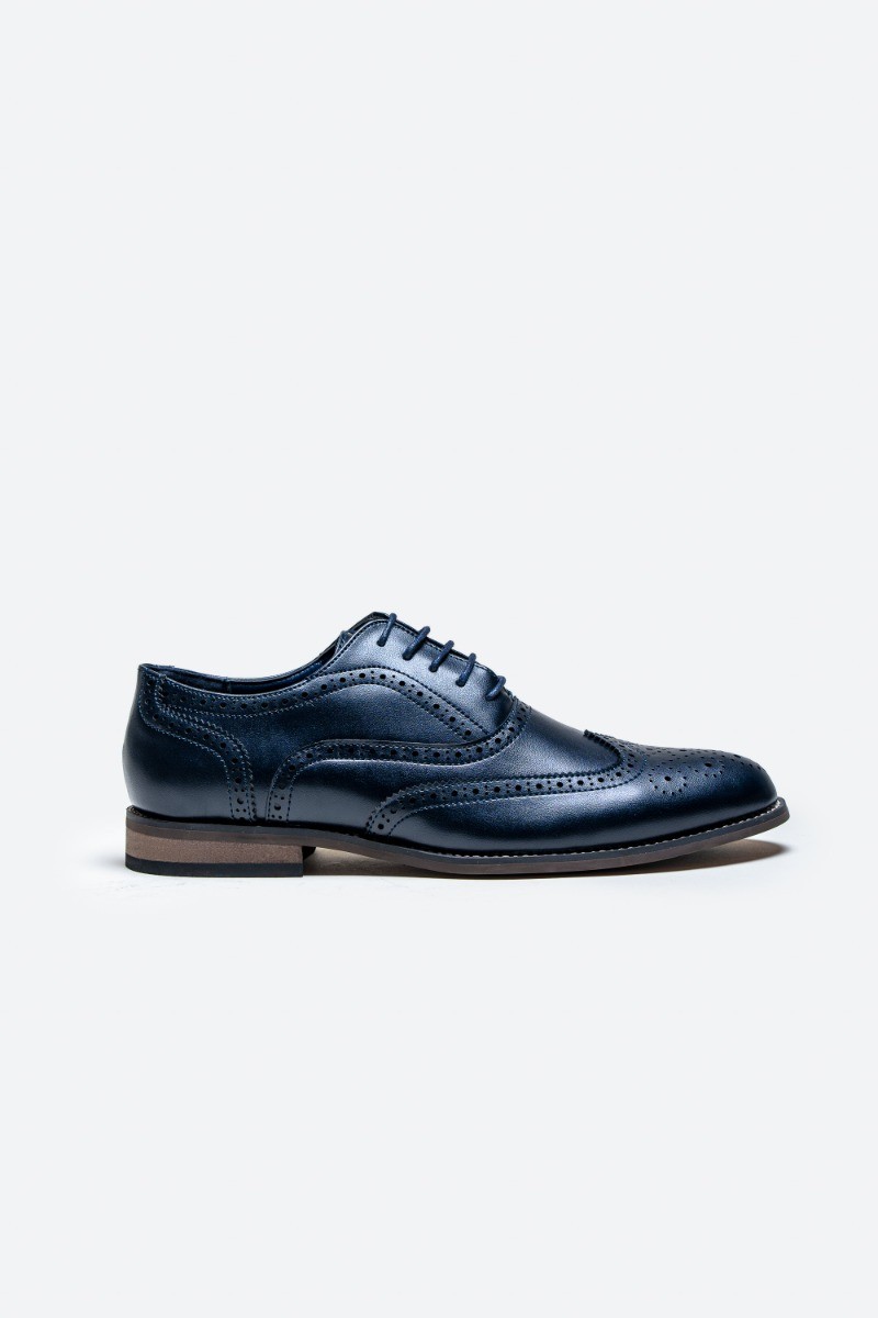 Men's Oxford Brogue Shoes - CLARK - Navy Blue