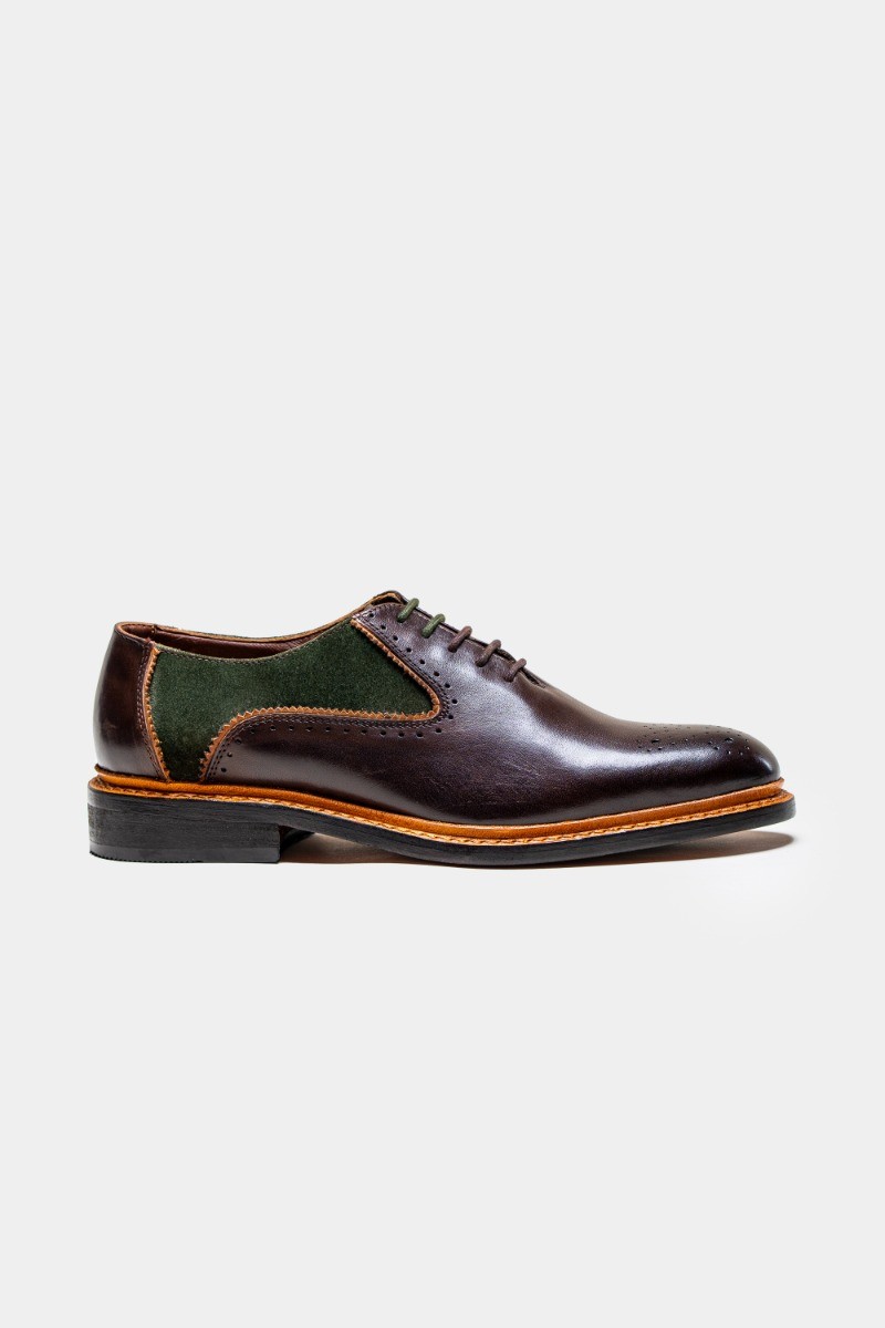 Men's Lace Up Suede & Leather Dress Shoes - BRENTWOOD