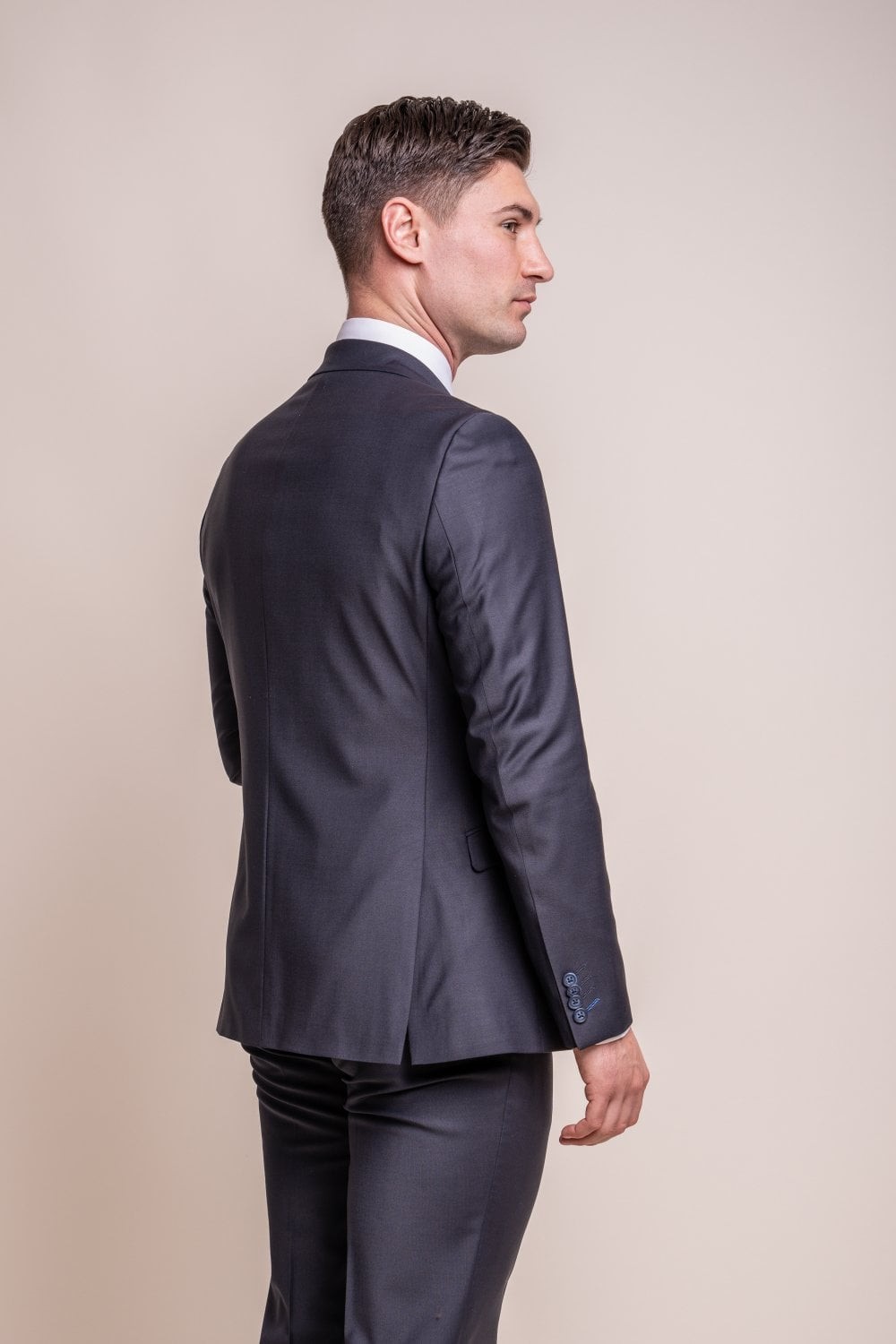 Men's Wool Blend Slim Fit Suit Jacket- BOND - Midnight Blue