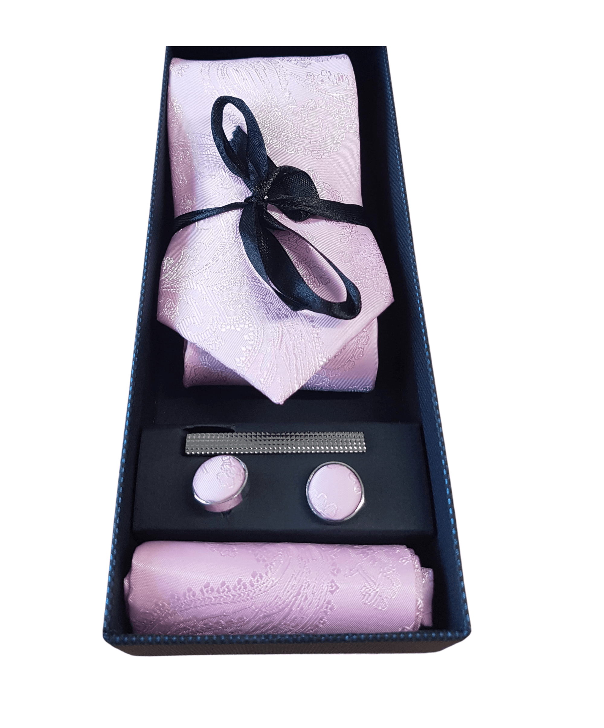 Men's Paisley Tie Cufflink Set - Pink