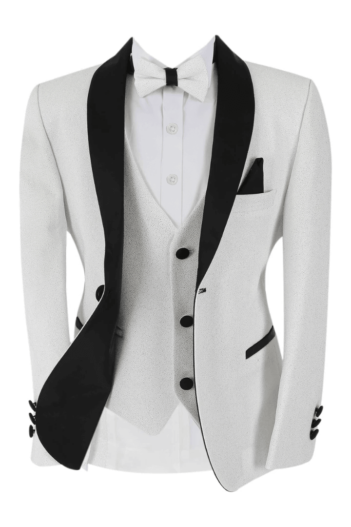 Boys Shimmer Tuxedo Dinner 6 Piece Suit Set