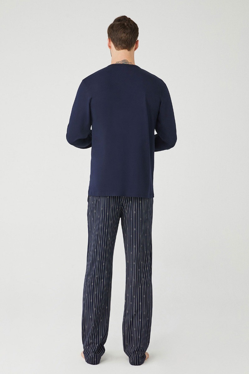 Men Comfortable Pyjama Set - Navy Blue