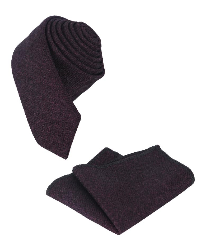 Boys & Men's Herringbone Tweed Tie & Pocket Square Set