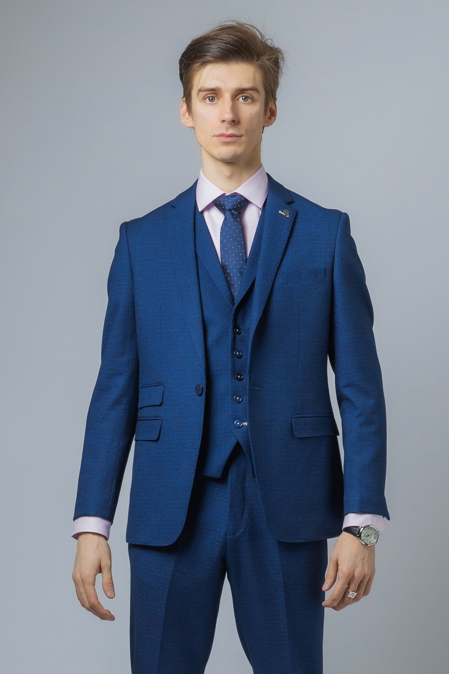 Men's Slim Fit Blue Suit Jacket - MATEO