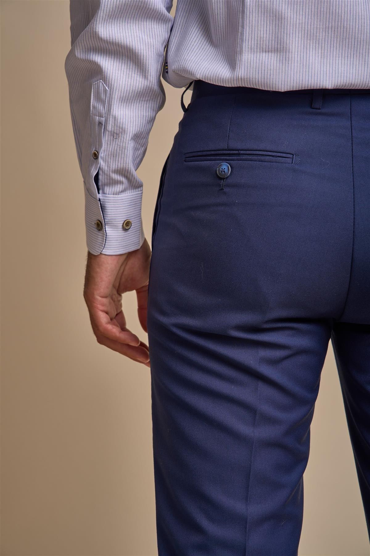 Men's Navy Blue Trousers Slim Fit - JEFFERSON